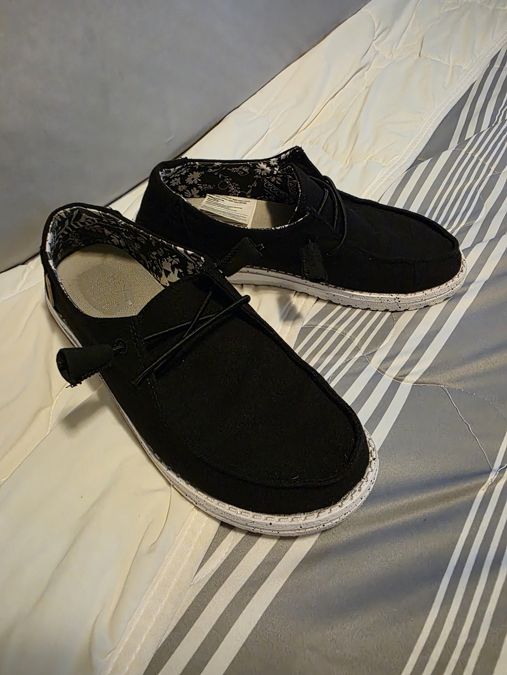 Hey Dude Women's Black Casual Slip-On Flats